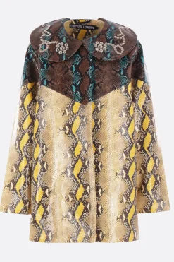 Capispalla>CHOPOVA LOWENA cappotto Belle in pelle stampa pitone Multicolor