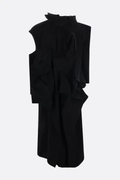 Capispalla>YOHJI YAMAMOTO cappotto destrutturato in misto lana Nero