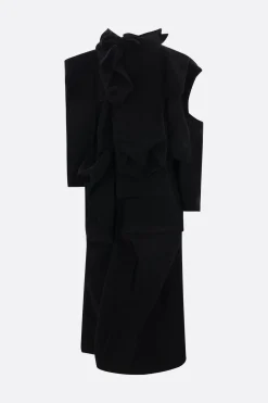 Capispalla>YOHJI YAMAMOTO cappotto destrutturato in misto lana Nero