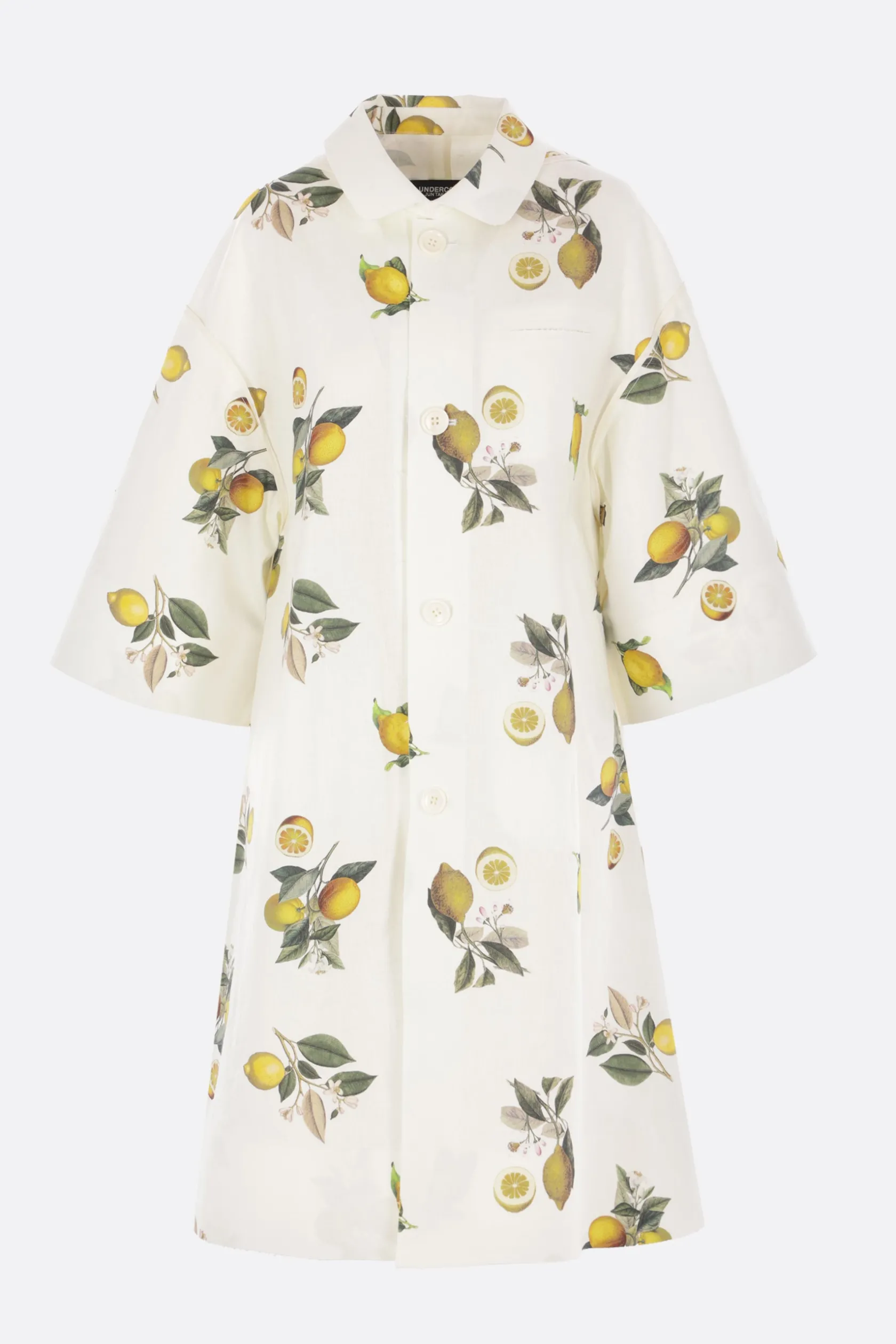 Capispalla>UNDERCOVER cappotto in canvas stampa limoni Bianco