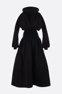 Capispalla>DURAN LANTINK cappotto in jersey e maglia con cappuccio Nero