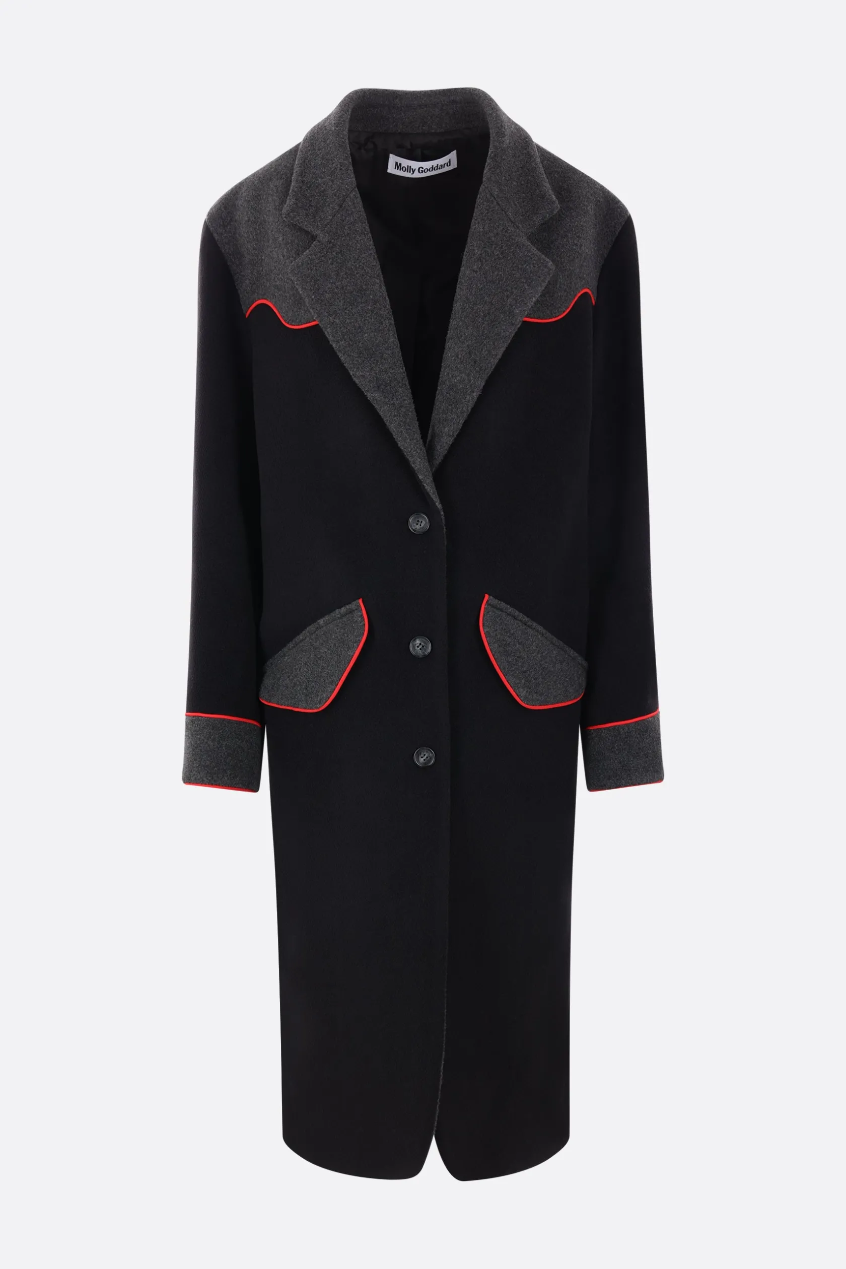 Capispalla>MOLLY GODDARD cappotto monopetto Charlie in lana Grigio