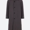 Capispalla>JIL SANDER cappotto monopetto in taffetà tecnico Grigio