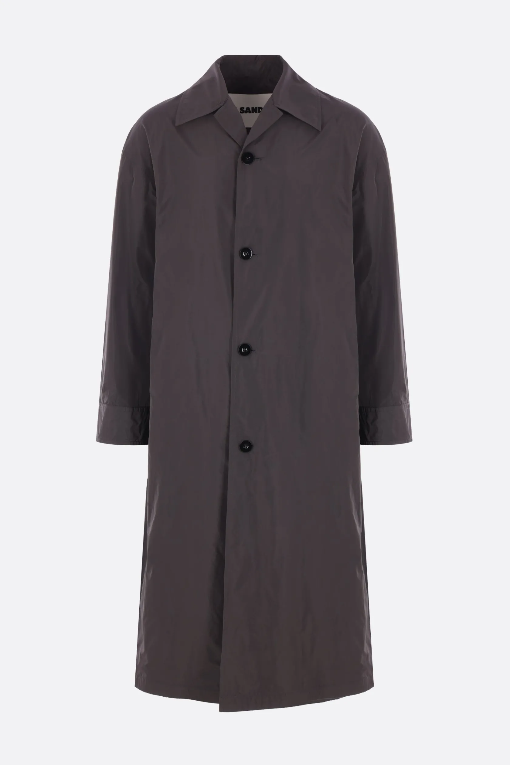 Capispalla>JIL SANDER cappotto monopetto in taffetà tecnico Grigio