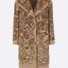 Capispalla>DRIES VAN NOTEN cappotto Ricca in gabardine ricamato Neutro