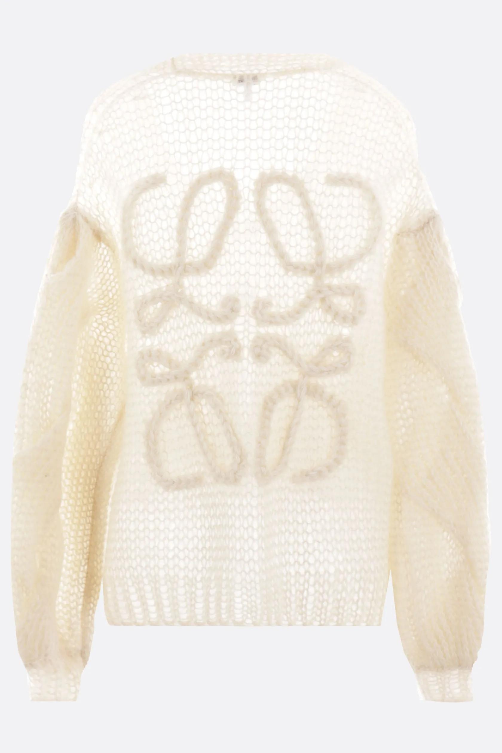 Topwear>LOEWE cardigan Anagram in misto mohair Neutro