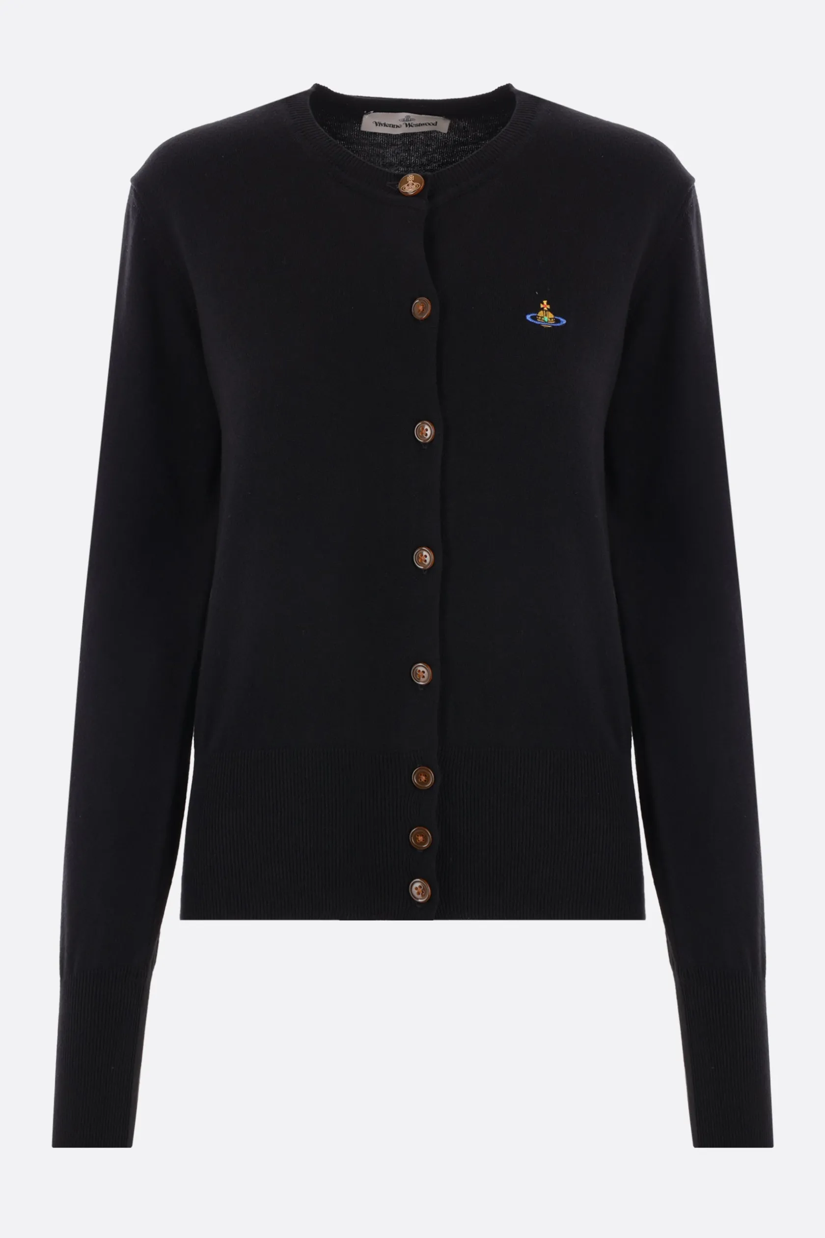 Topwear>VIVIENNE WESTWOOD cardigan Bea in cotone e cashmere Nero