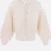 Topwear>PAULINE DUJANCOURT cardigan cropped in mohair e seta Bianco