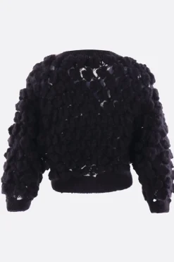 Topwear>PAULINE DUJANCOURT cardigan cropped in mohair e seta Nero