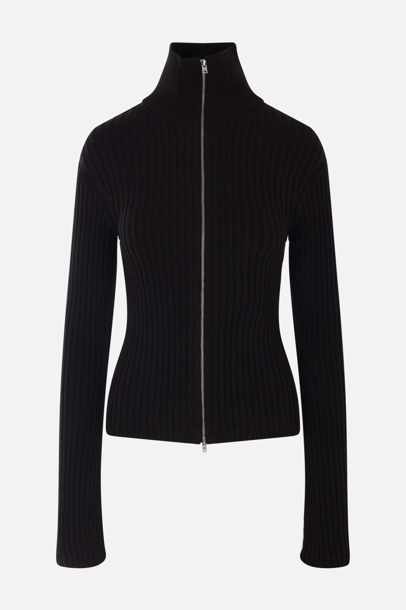 Topwear>ACNE STUDIOS cardigan full-zip in cotone a costine Nero