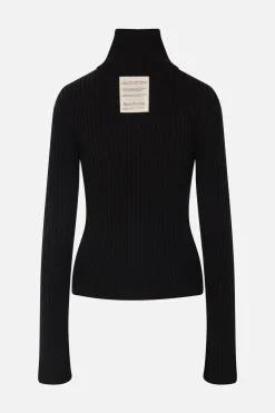 Topwear>ACNE STUDIOS cardigan full-zip in cotone a costine Nero