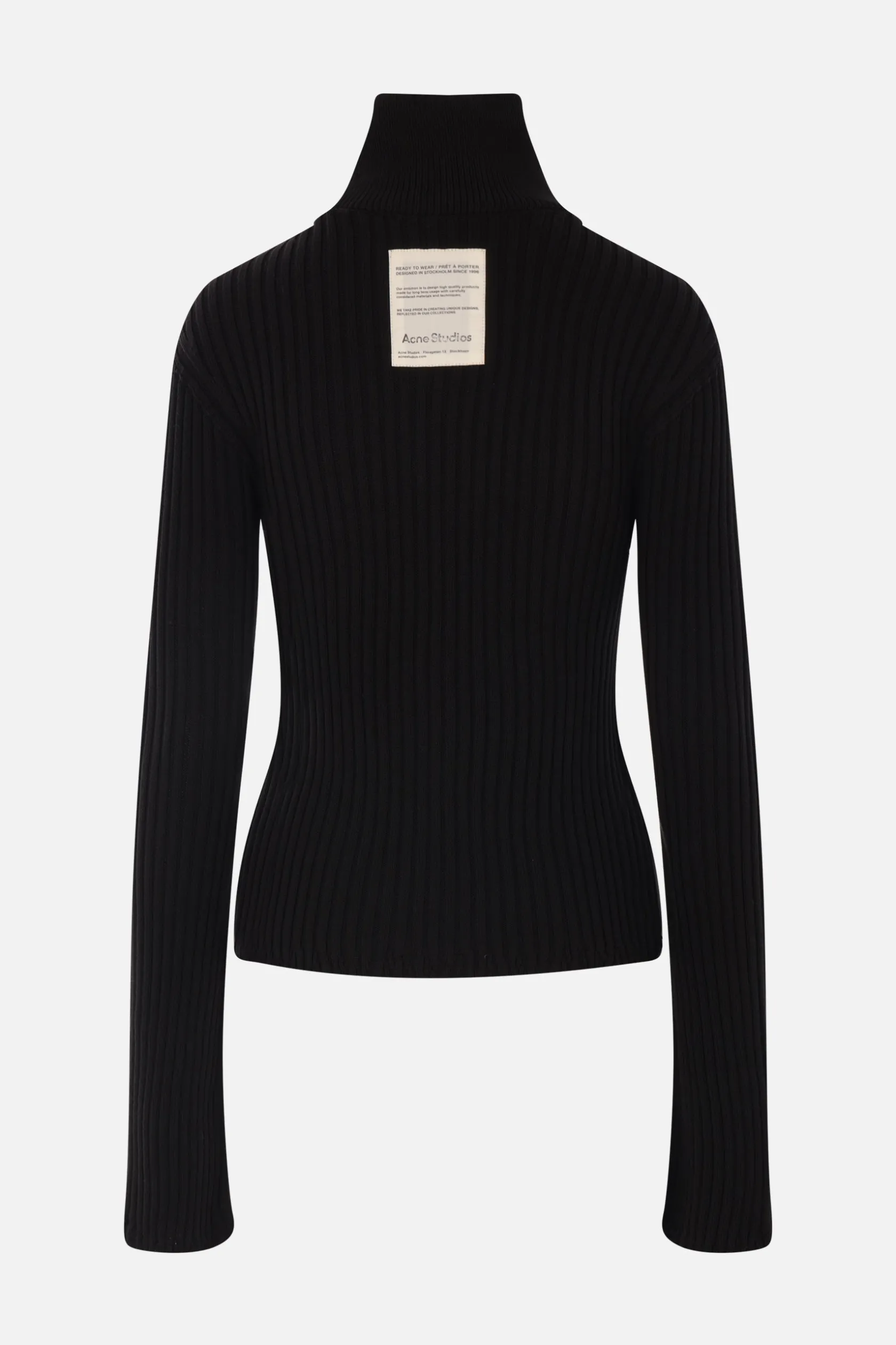 Topwear>ACNE STUDIOS cardigan full-zip in cotone a costine Nero