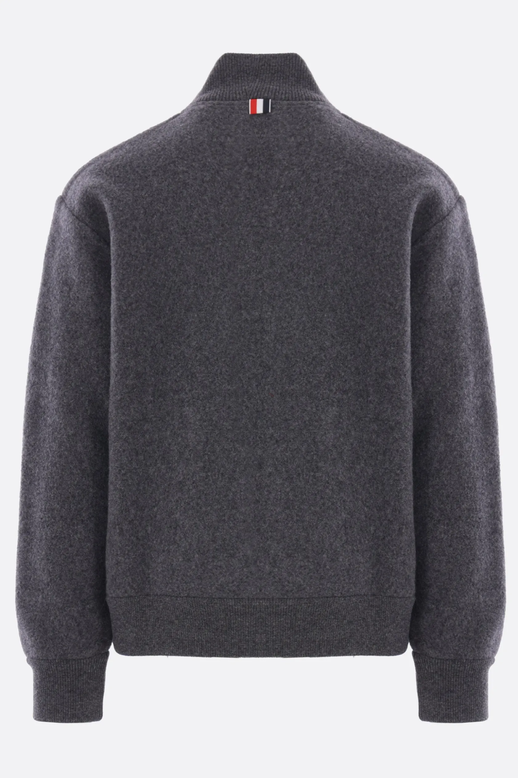 Topwear>THOM BROWNE cardigan full-zip in pile di lana Grigio
