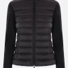 Topwear>MONCLER cardigan imbottito in lana e nylon Nero