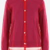 Topwear>COMME DES GARÇONS cardigan in lana con strato in tulle Viola