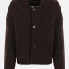Topwear>META CAMPANIA COLLECTIVE cardigan Michel in cashmere con cappuccio Marrone