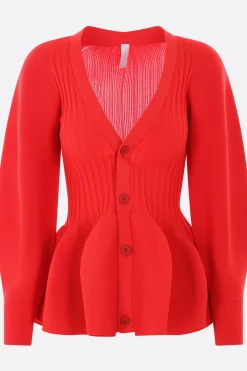 Topwear>CFCL cardigan Pottery in maglia stretch Rosso