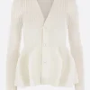 Topwear>CFCL cardigan Pottery in maglia stretch Bianco
