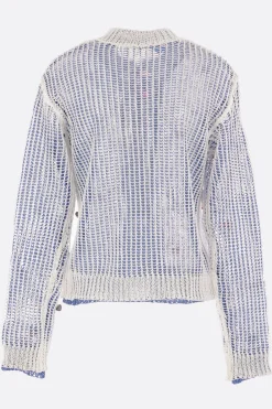 Topwear>CHOPOVA LOWENA cardigan Trip Trip in rete di lino Blu