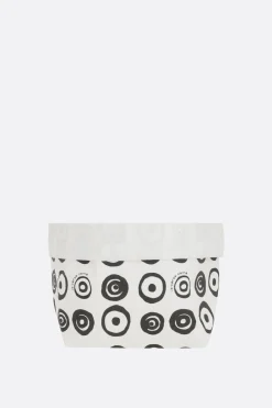Lifestyle>10 CORSO COMO cestino pane medio in carta stampa cerchi signature Bianco