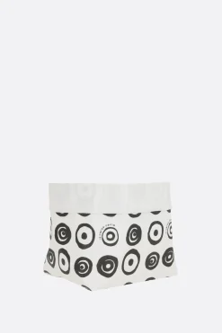 Lifestyle>10 CORSO COMO cestino pane medio in carta stampa cerchi signature Bianco