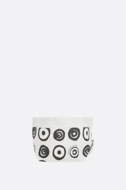 Lifestyle>10 CORSO COMO cestino pane piccolo in carta stampa cerchi signature Bianco