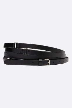 Cinture>ANN DEMEULEMEESTER cintura a triplo giro Kepa in pelle liscia Nero