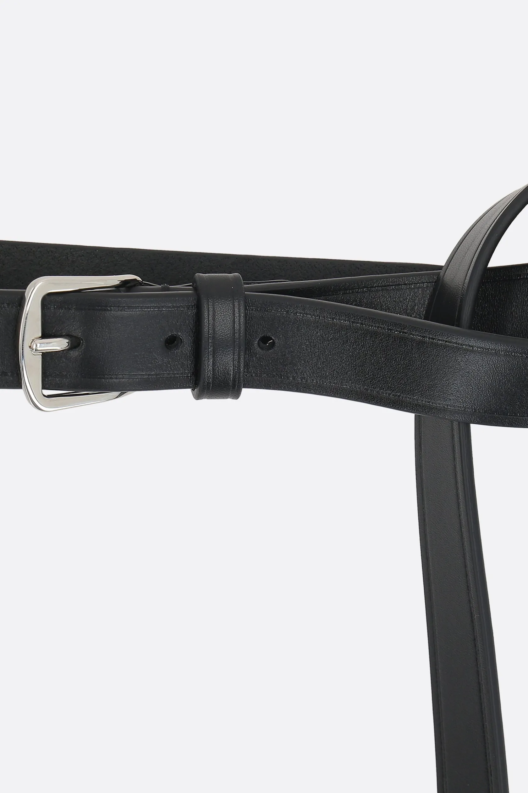 Cinture>ANN DEMEULEMEESTER cintura sottile Mape in pelle liscia Nero