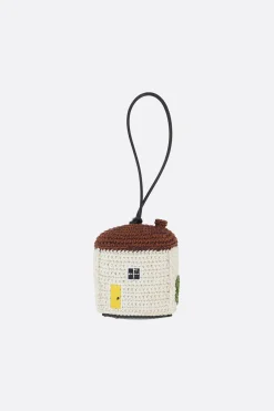 Piccola Pelletteria>JW ANDERSON ciondolo da borsa House in crochet Bianco