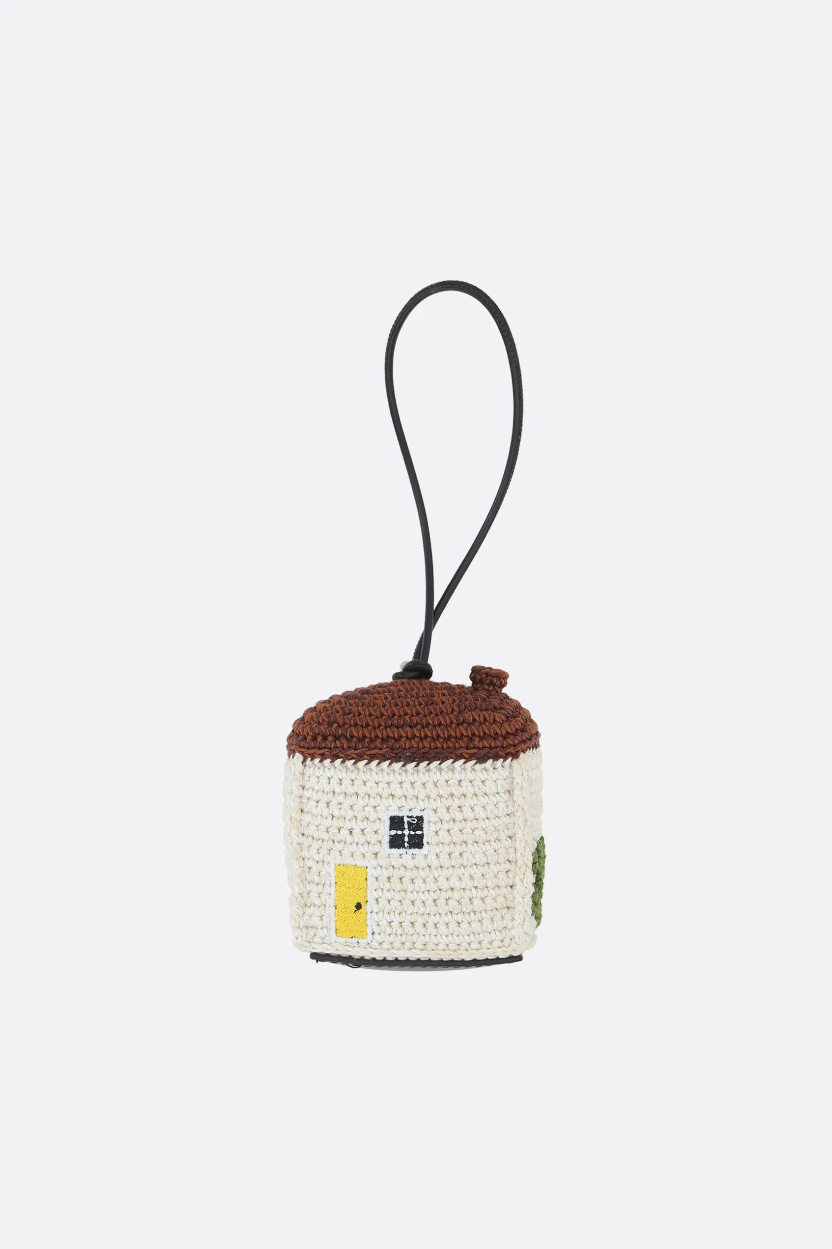 Piccola Pelletteria>JW ANDERSON ciondolo da borsa House in crochet Bianco