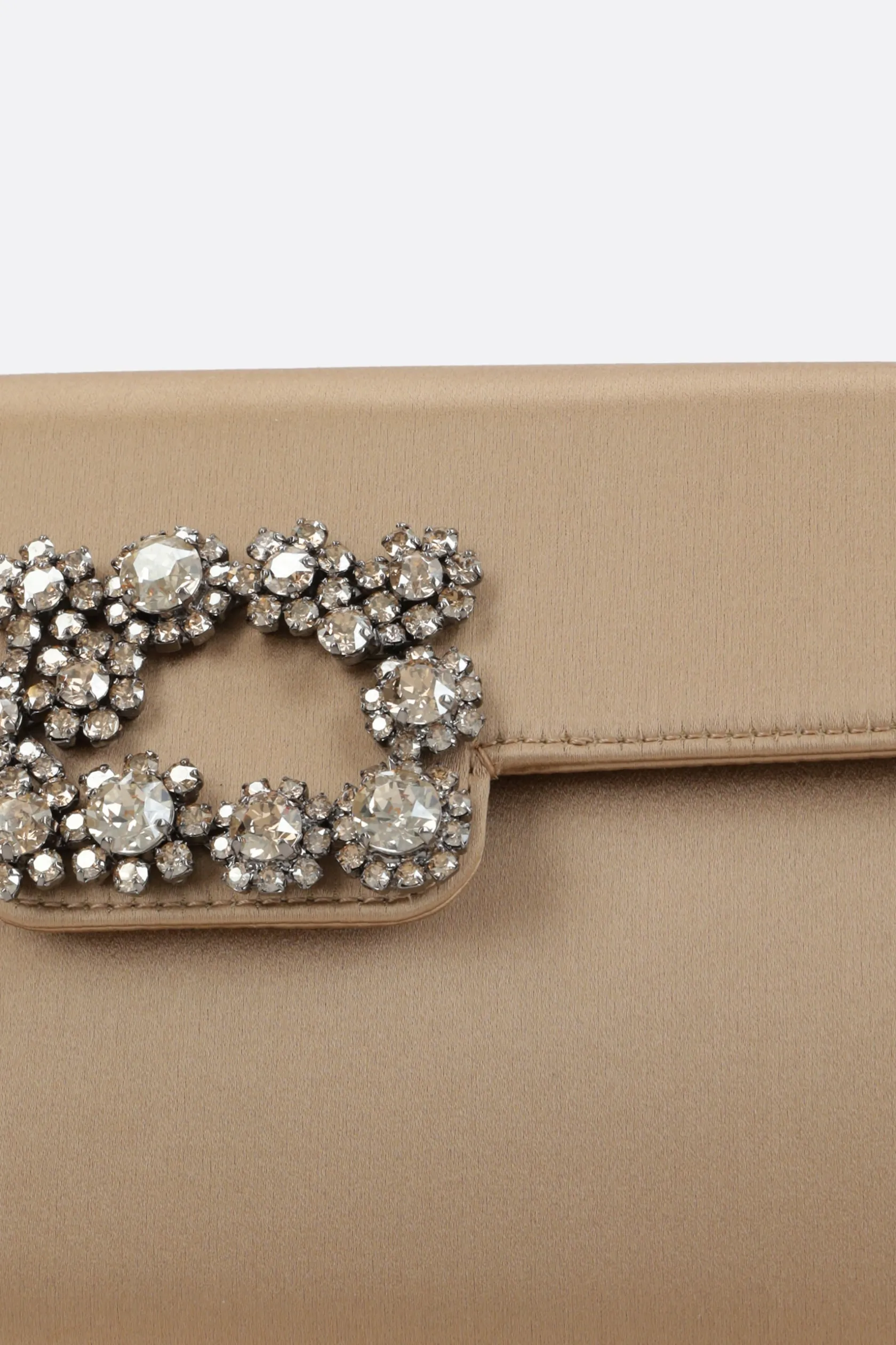 Clutch E Buste>ROGER VIVIER clutch Efflorescence in raso Marrone