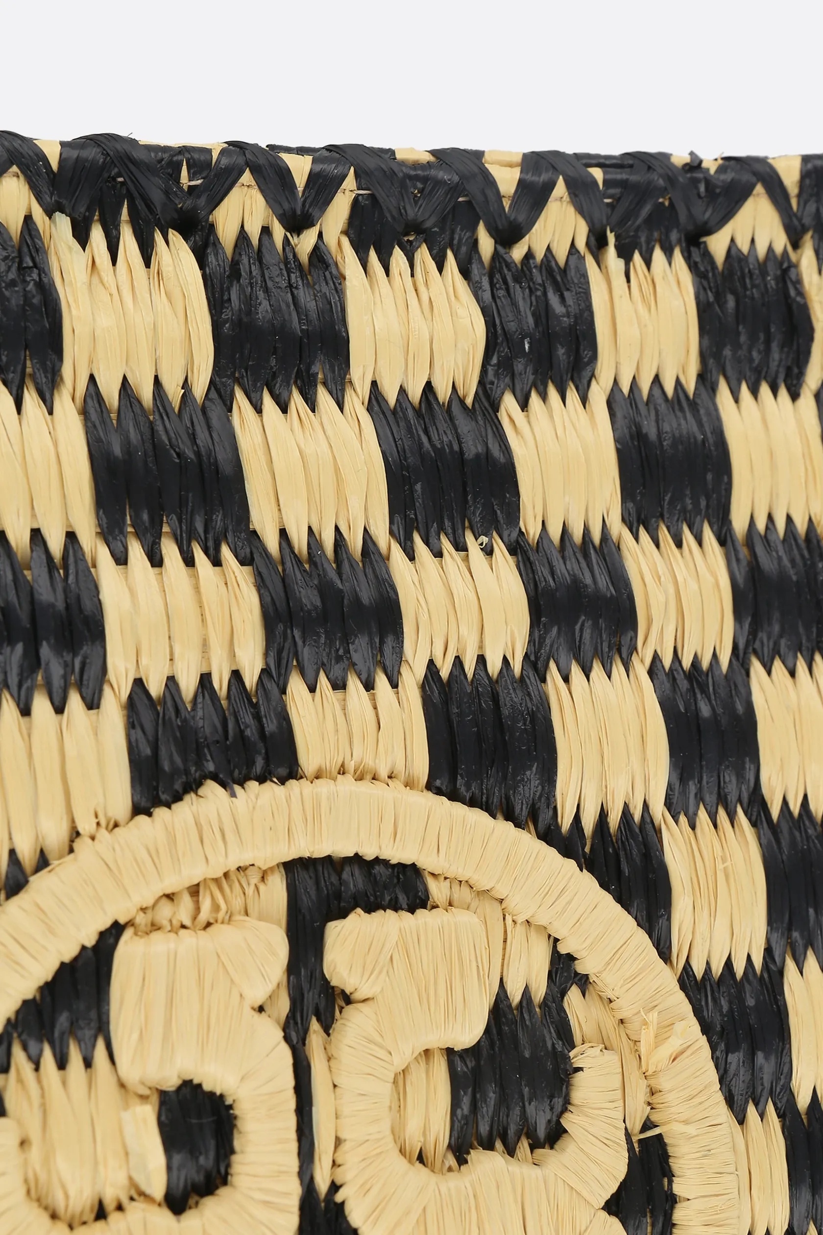 Clutch E Buste>TORY BURCH clutch Ella in rafia check Nero