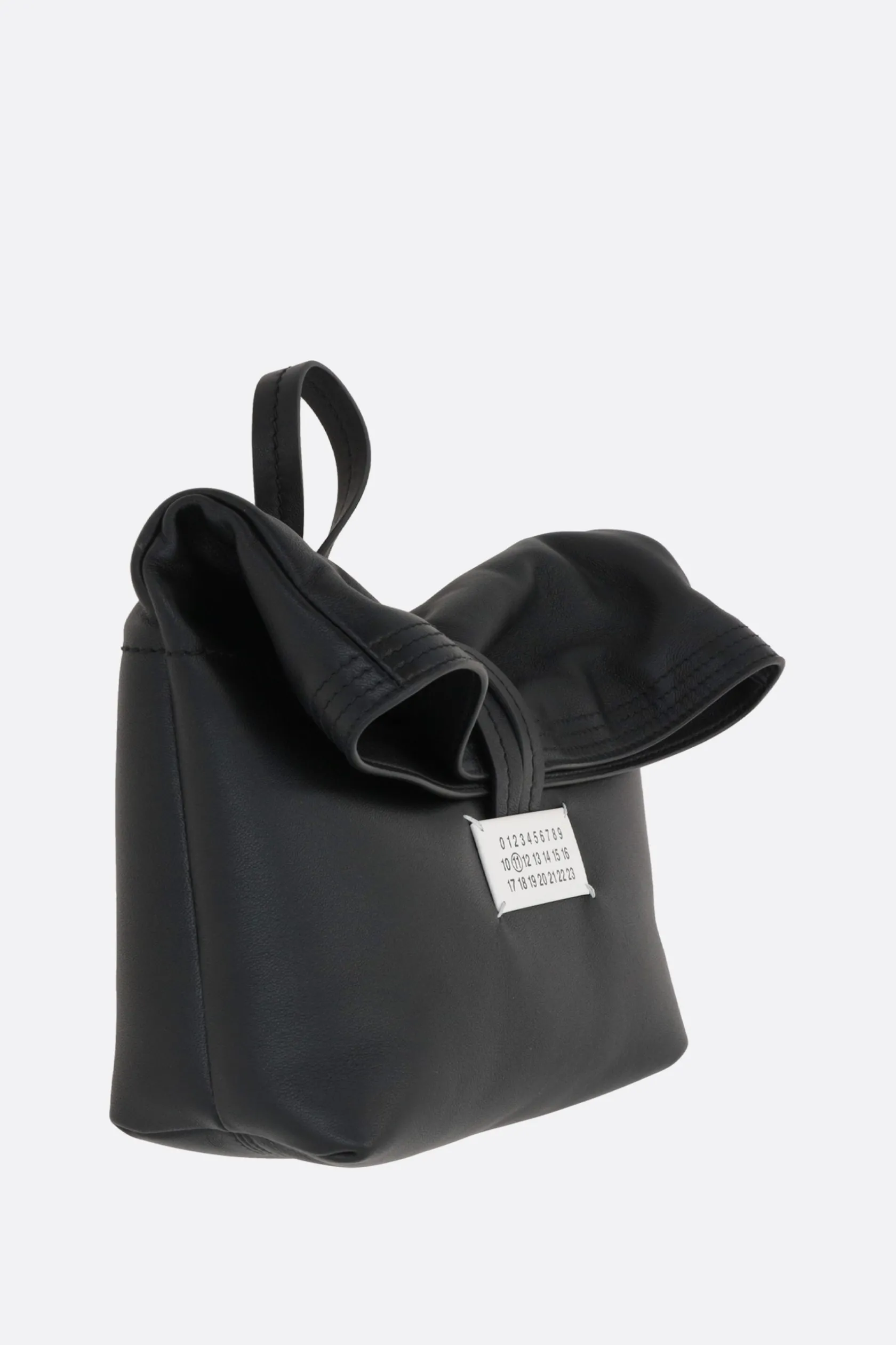 Borse A Mano>MAISON MARGIELA clutch in nappa patch logo numerico Nero