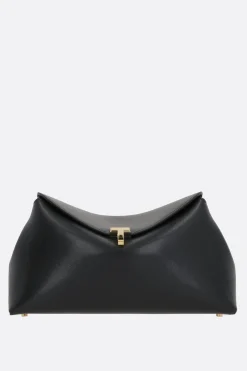Clutch E Buste>TOTEME clutch T-Lock in pelle liscia Nero