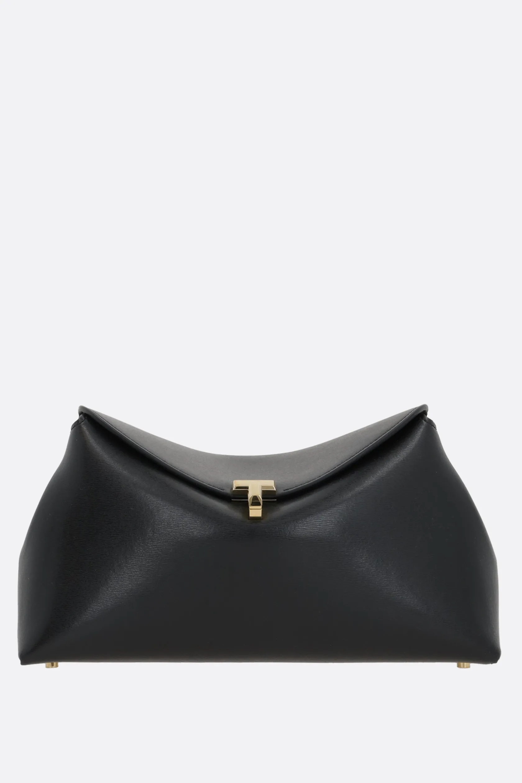 Clutch E Buste>TOTEME clutch T-Lock in pelle liscia Nero