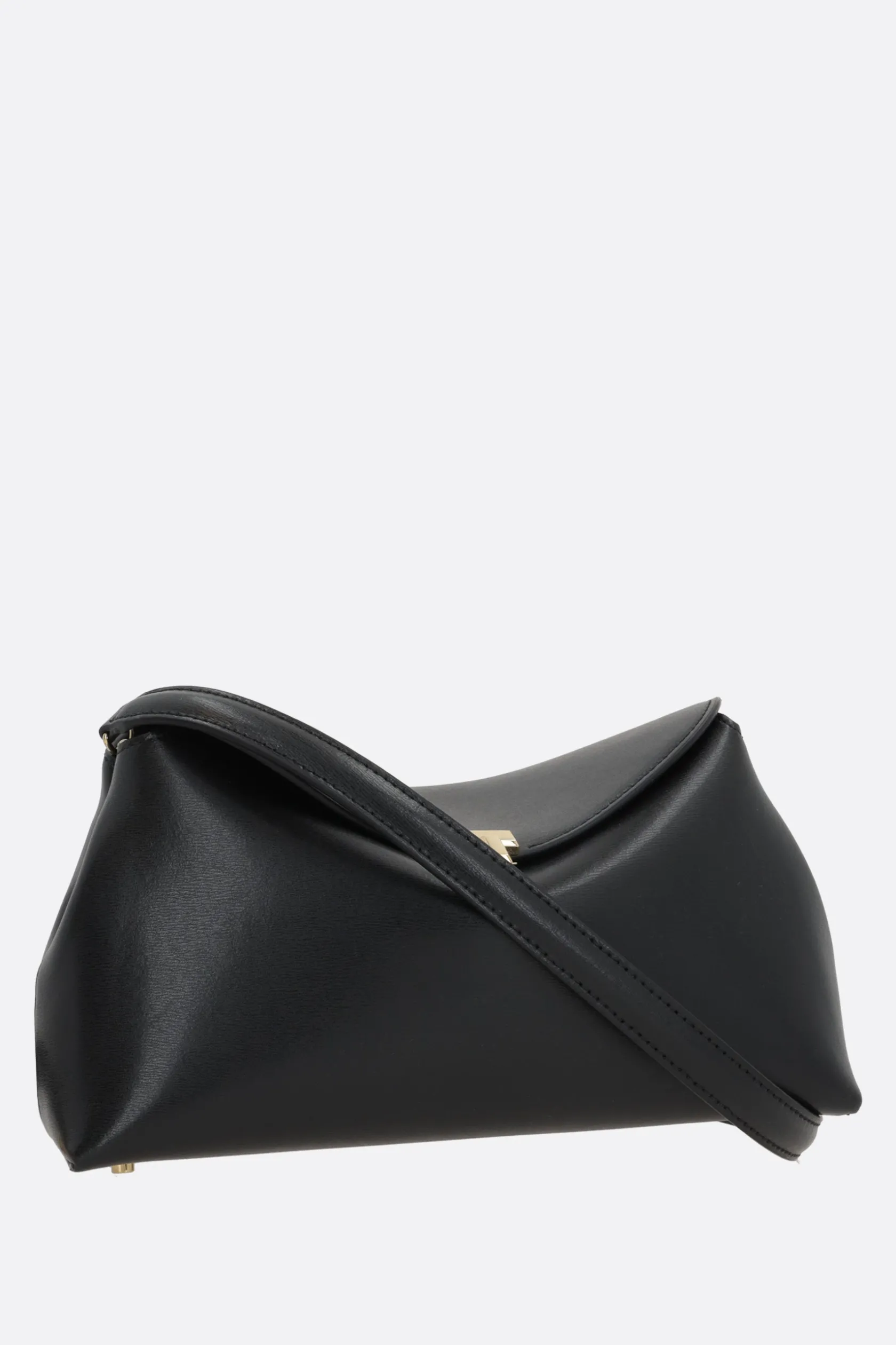 Clutch E Buste>TOTEME clutch T-Lock in pelle liscia Nero