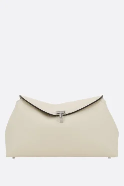 Clutch E Buste>TOTEME clutch T-Lock in pelle martellata Bianco
