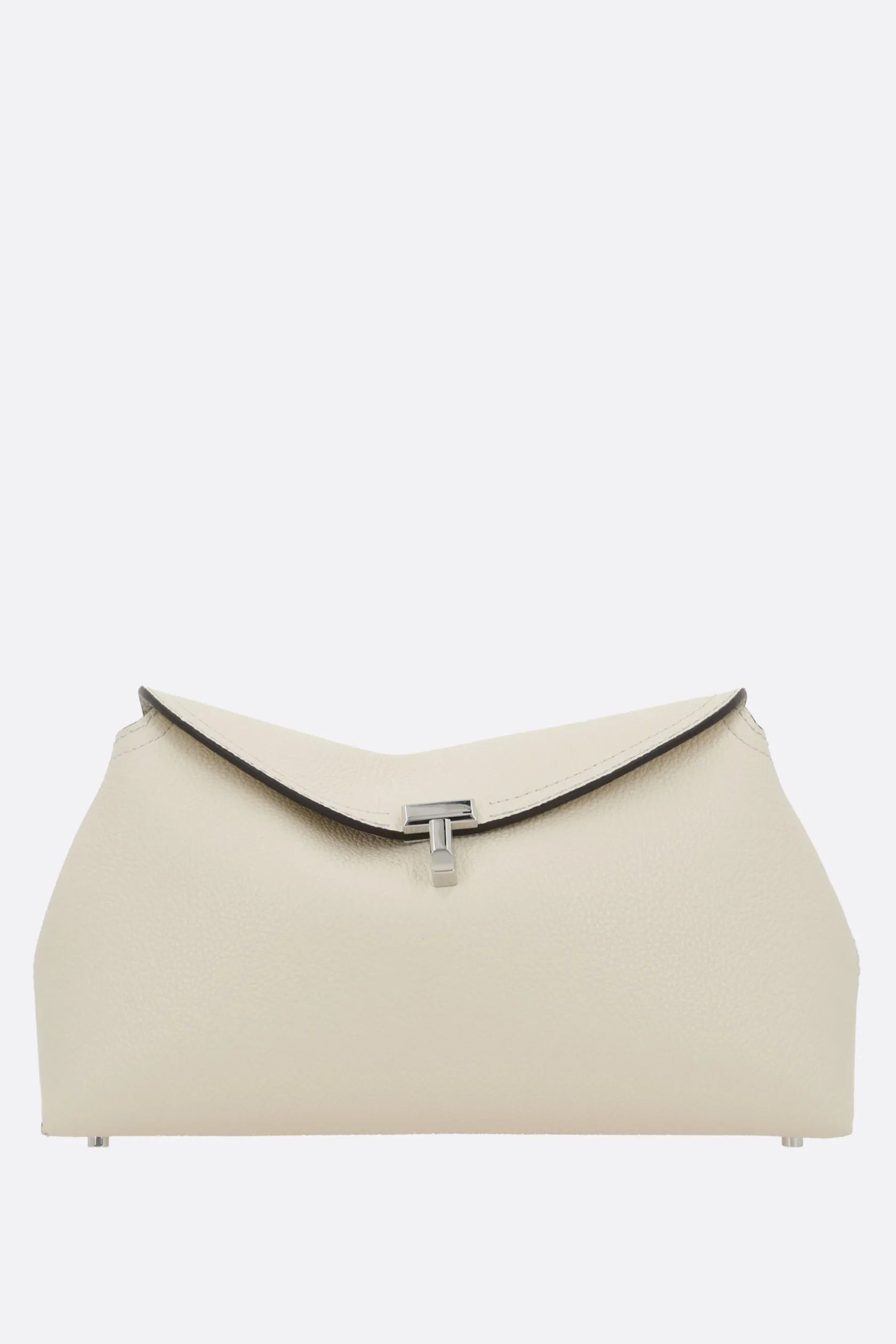 Clutch E Buste>TOTEME clutch T-Lock in pelle martellata Bianco