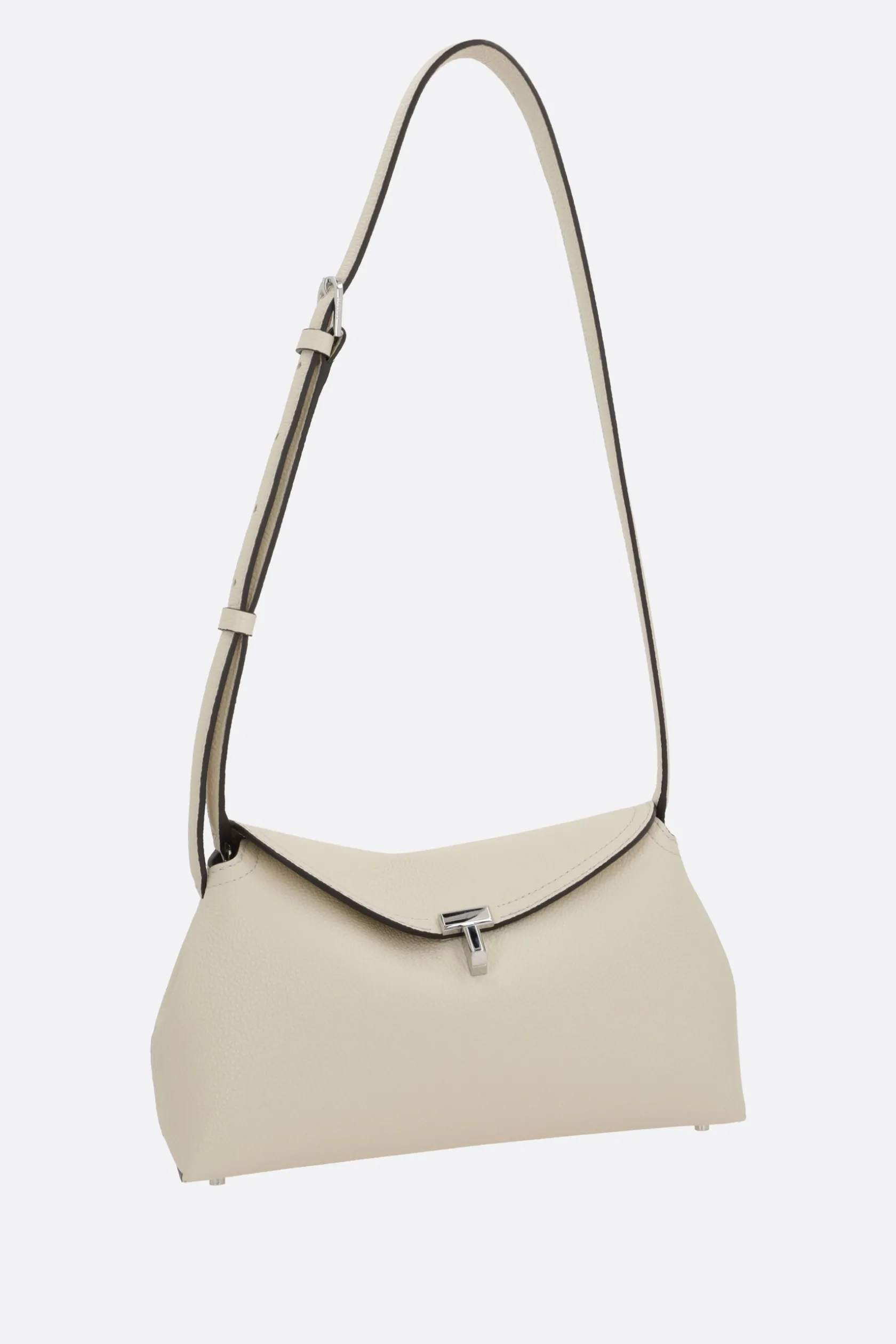 Clutch E Buste>TOTEME clutch T-Lock in pelle martellata Bianco