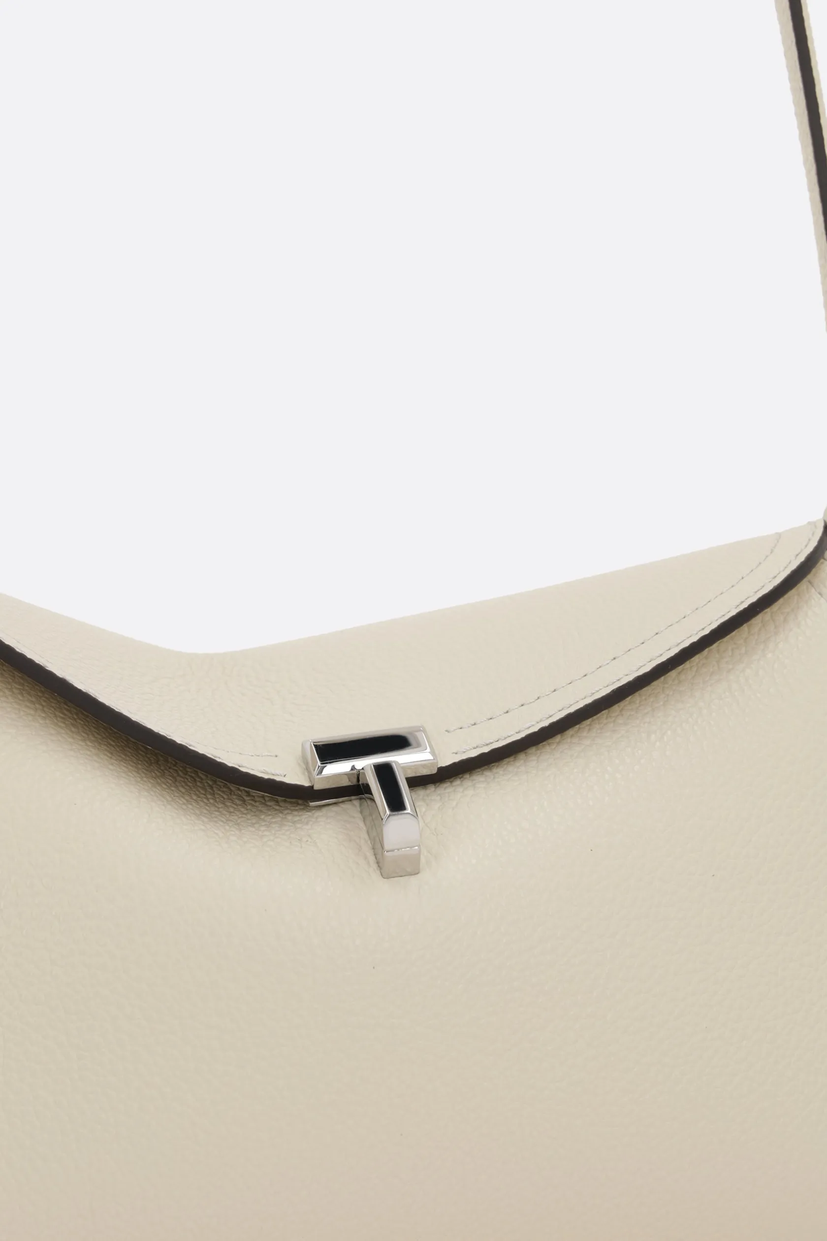 Clutch E Buste>TOTEME clutch T-Lock in pelle martellata Bianco