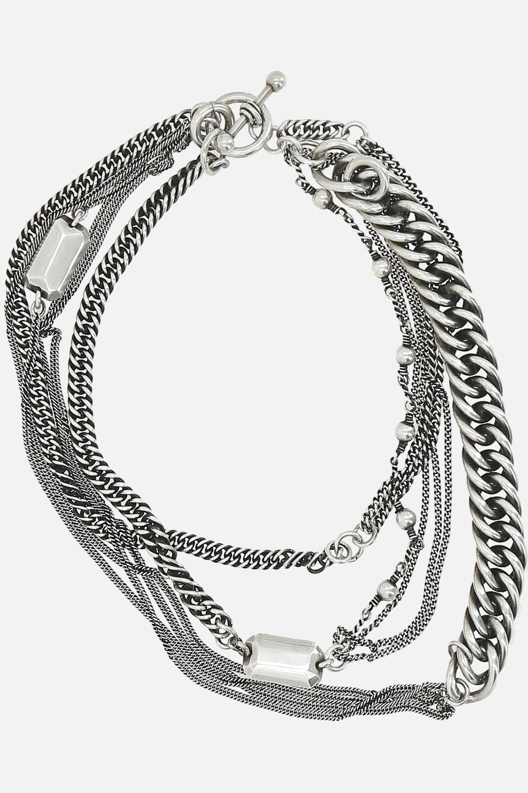 Gioielli>ANN DEMEULEMEESTER collana multicatena Bie Argento