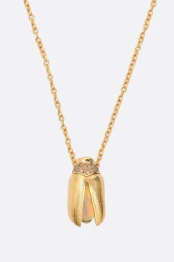 Gioielli>BIBI VAN DER VELDEN collana Short Solo Scarab Opal Fly Wings Oro