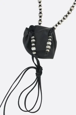Gioielli>ANN DEMEULEMEESTER collana Sindri in corda con sfere Nero