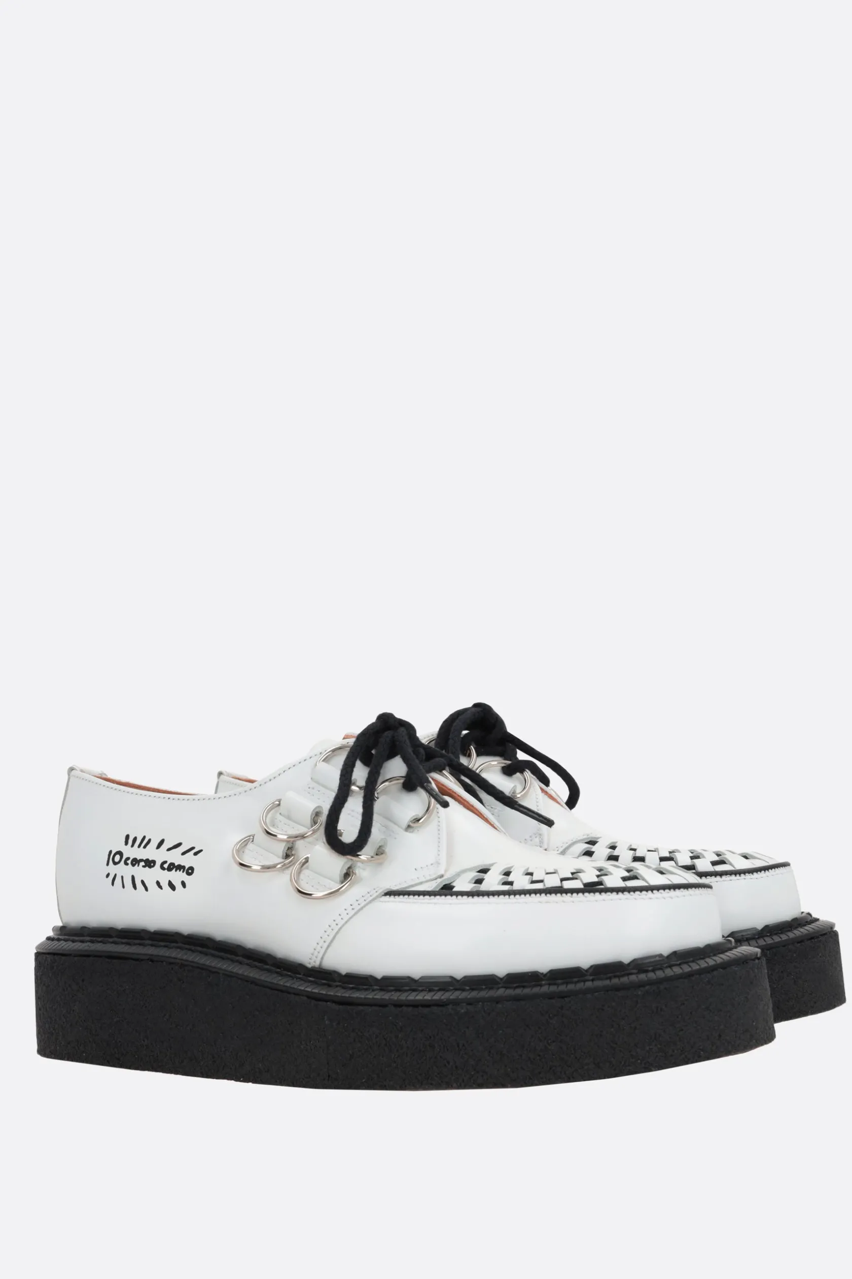 Scarpe Basse>GEORGE COX X 10 CORSO COMO creeper Gibson in pelle lucida Bianco