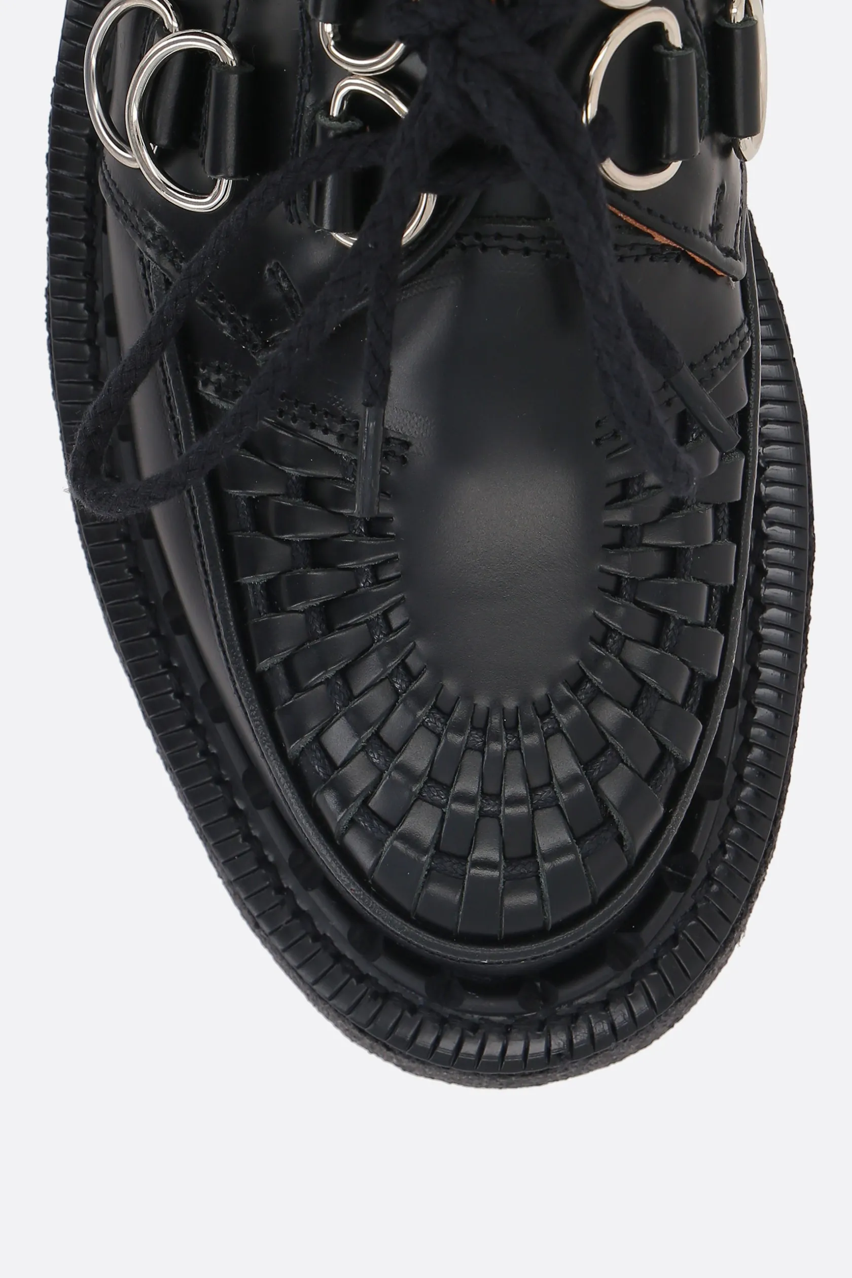 Scarpe Stringate>GEORGE COX X 10 CORSO COMO creeper Gibson in pelle lucida Nero