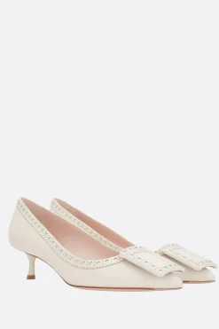 Décolletés E Slingbacks>ROGER VIVIER décolleté Viv' in The City in nappa Bianco
