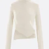 Topwear>MM6 dolcevita destrutturato in misto lana Bianco