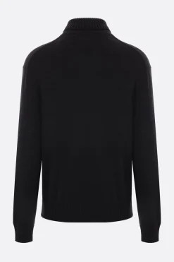 Topwear>JIL SANDER dolcevita in lana ricamo JS+ Nero
