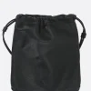 Clutch E Buste>Y'S double pouch in pelle martellata Nero