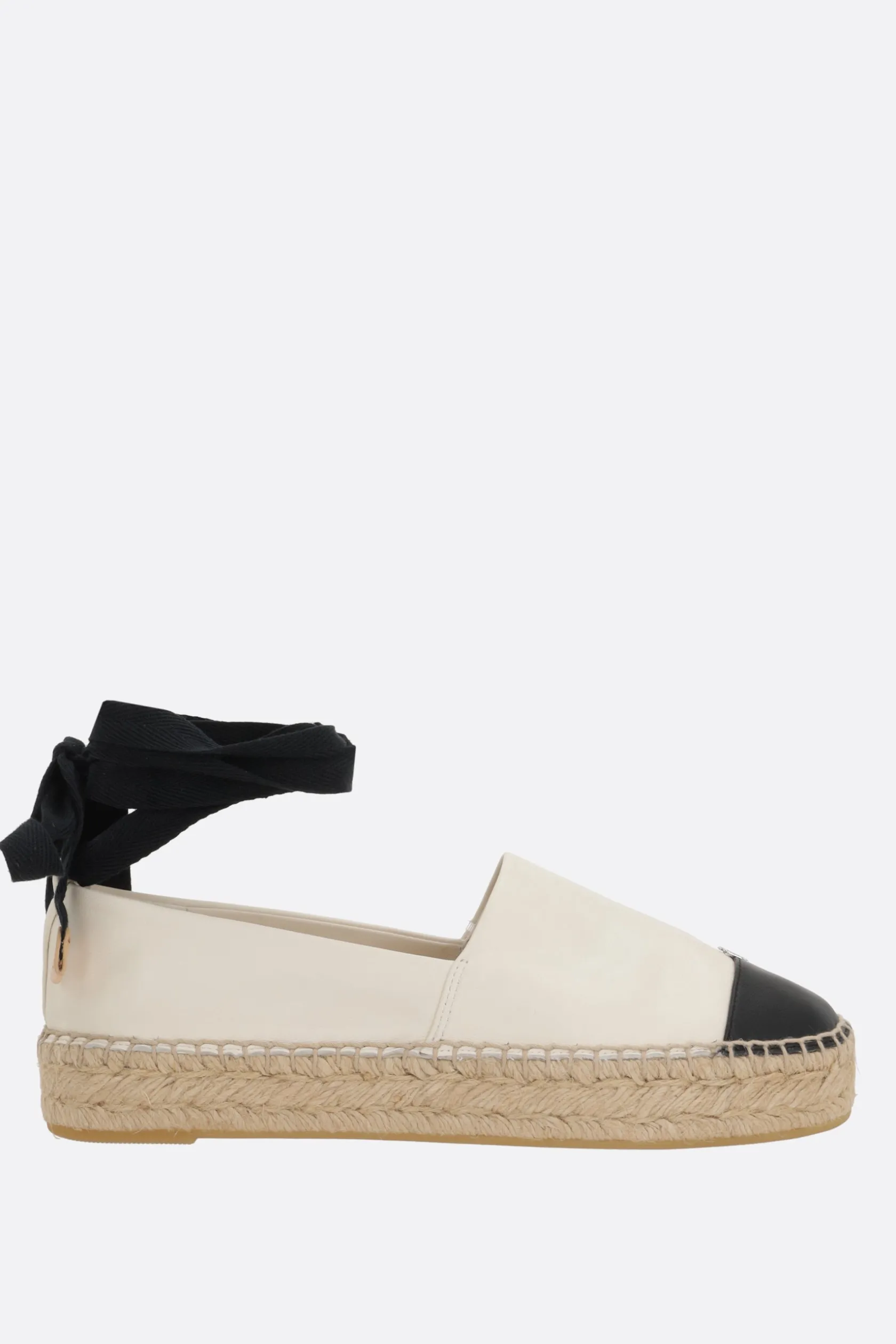 Scarpe Basse>TORY BURCH espadrilla in nappa bicolore Neutro